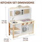 Wooden Play Kitchen, Kids Toy Kitchen Cooking Set, Kids Play Kitchen Pretend Play Set, Pretend Kitchen Playset for Toddlers Boys