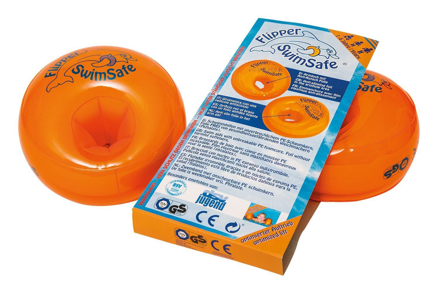 Flipper Swimsafe Water Wings, Arm Floaties For Kids. Inflatable Training Arm Bands For Pools