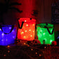 4 Pieces LED Light Up Halloween Buckets Candy Bags Light Up Halloween Trick or Treat Bags Party Favor Bags Multipurpose Reusable