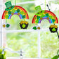 Winlyn 12 Sets St. Patricks Day Decorations Rainbow Ornaments DIY St. Pats Craft Kits Rainbow Four-Leaf Clover Irish Lucky Sha