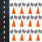 7Inch Orange Racing Traffic Cones Party Decoration With Racing Checkered Flags,11Inch Safety Sport Training Plastic Cones With R