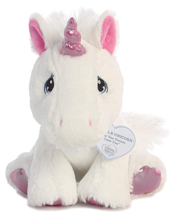 Aurora® Inspirational Precious Moments™ Sparkle Unicorn Stuffed Animal - Cherished Memories - Enduring Comfort - White 8.5 Inches