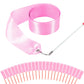 Hiunicorn 12Pcs Light Pink Ballerina Dance Wands Streamer Ribbons Party Favors For Girls Rhythmic Gymnastics Birthday Party Decoration, Kids Ribbon Silks Sticks Wands