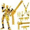 ?Assembled? T13 Action Figure Set  Giant decorative replica blade Titan 13 Robot Action Figure 3D Printed robo 13 Action Fidget Toys Dummy Figure Articulated  T13 for Collectors Desktop Decorations (Golden-Black)