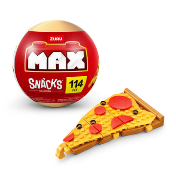 MAX enhanced Snacks Building Bricks Collection (Pizza) by ZURU. Building Bricks for Teens  mature-themeds and Collectors. Build  Collect and Display Your Collection of Delicious Snacks!