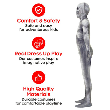 Morphsuits The Rake Costume For Kids, Zalgo Scary Halloween Costume For Boys, Creepy Kids Outfit, Fun Dress-Up, X-Large