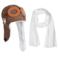 Pilot Aviator Costume Kids Coat Pants Hat Scarf Girl Boy Party Cosplay 5-6T Brown