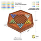 ALANGDUO Large 12.7" Wooden Chinese Checkers Set with 60+12 Glass Marbles, Dual-Sided Storage Drawer - Family Board Game for All Ages