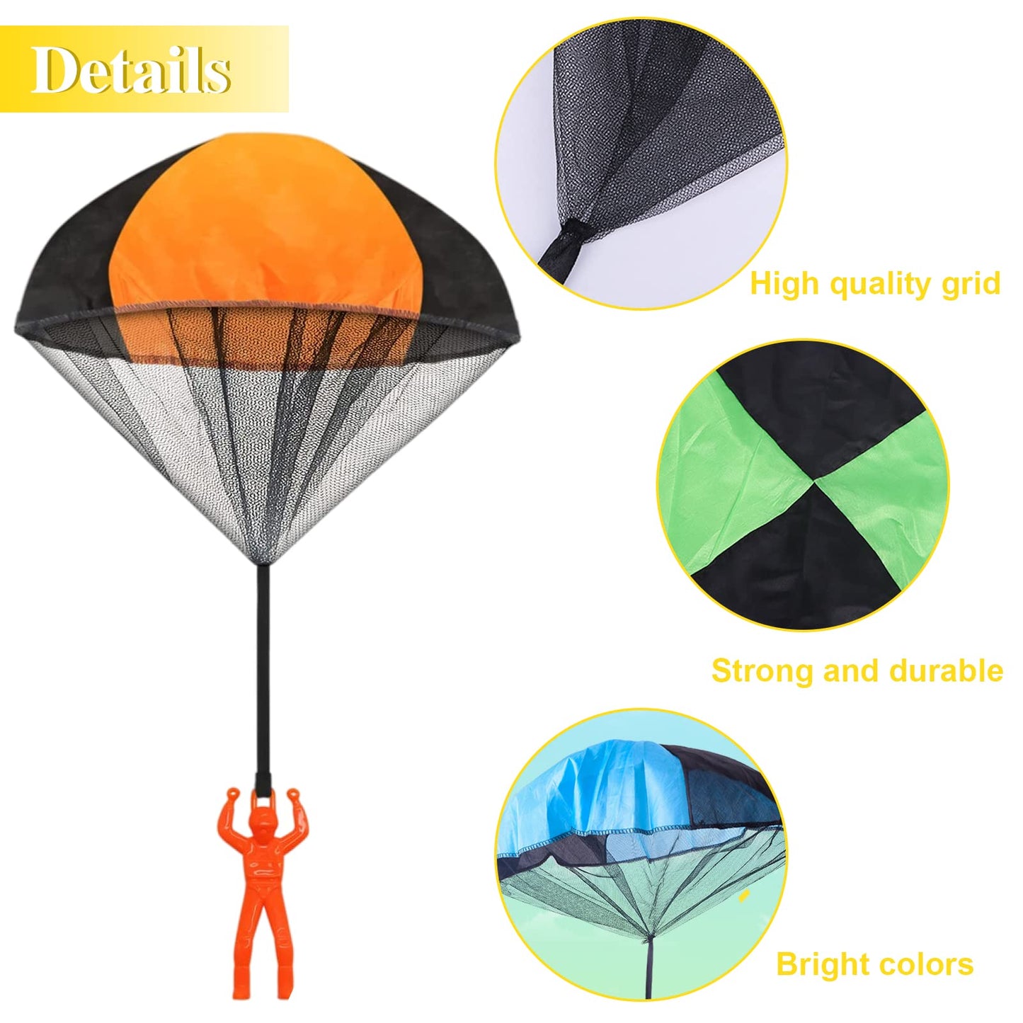 Juuxncgv 10 Pack Parachute Toy Tangle Free tossing Toy Parachute Outdoor Toss It Up Flying Toys for Kids Gifts(5 Colors)