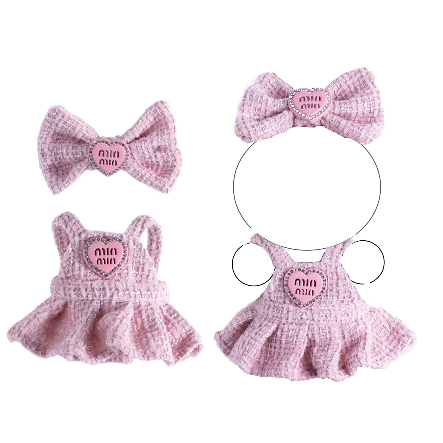 Clothes for Doll - Clothes & Outfit Set for 17cm Dolls - Designer Clothes - enhanced Fashion Dresses with Accessories  elegant Chic Doll Clothing & Style Bundle- Doll Not Included