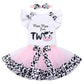 Cow Second Birthday Girl Outfit Toddler Romper Cow Tutu Skirt Headband Cake Smash Photoshoot Baby Cows Print My 2Nd Birthday Out