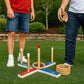 Bolaball Ring Toss Game - Outdoor Lawn Game for Kids & Adults, Wood/Plastic, Red & Blue, Model 317573, 6 Ropes