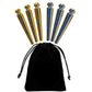 We Games Premium Easy Grip Cribbage Pegs With A Tapered Design & Velvet Pouch - Set Of 6 (3 Gold & 3 Silver)