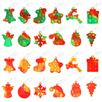 Jdsty 24 Pack Christmas Mini Pop Fidget Toy Pack For Kids Girls Boys Toddlers Christmas Stocking Stuffers Party Favors Gifts Str