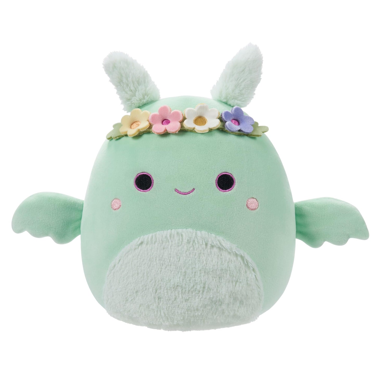 Squishmallows Original 7.5-Inch Tove The Mint Green Mothman Plush with Flower Crown