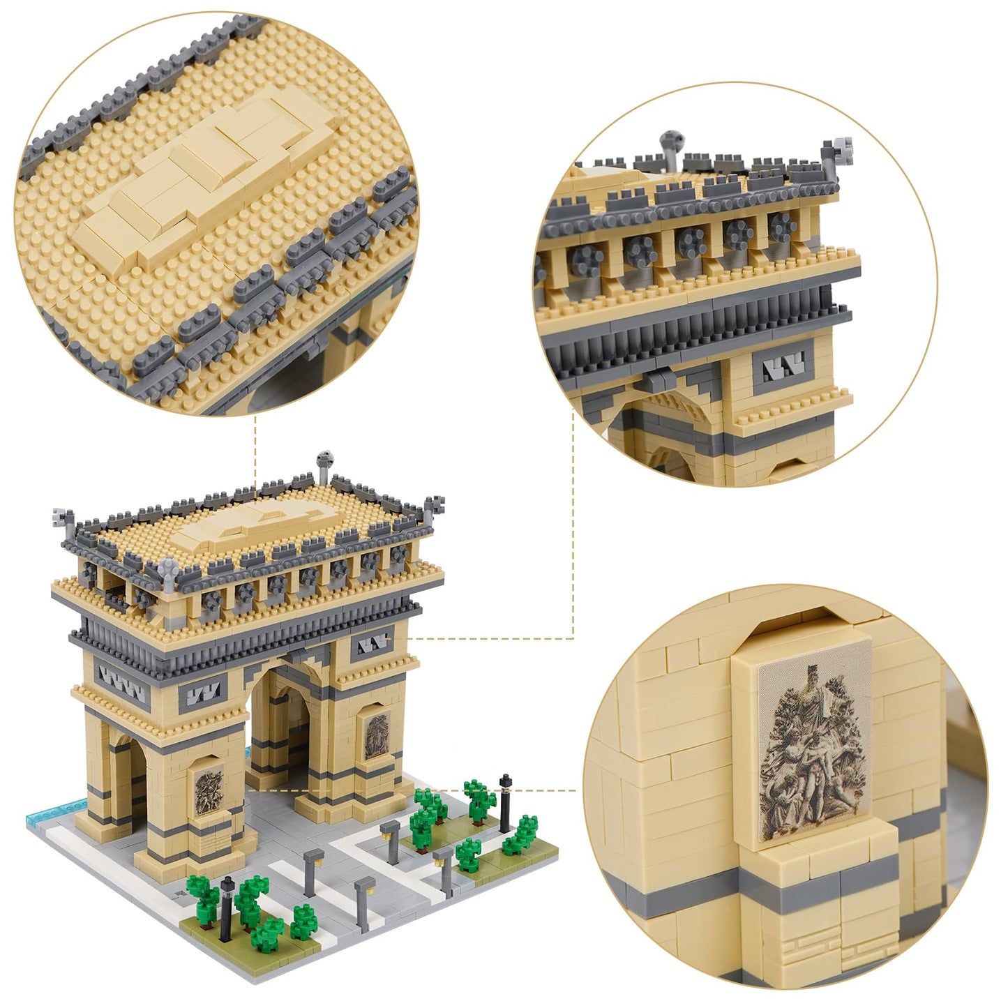 Geniteen Building Blocks Set - Arc De Triomphe Model, 2020 PCS, Plastic, One Size, Perfect Gift for Kids and Adults