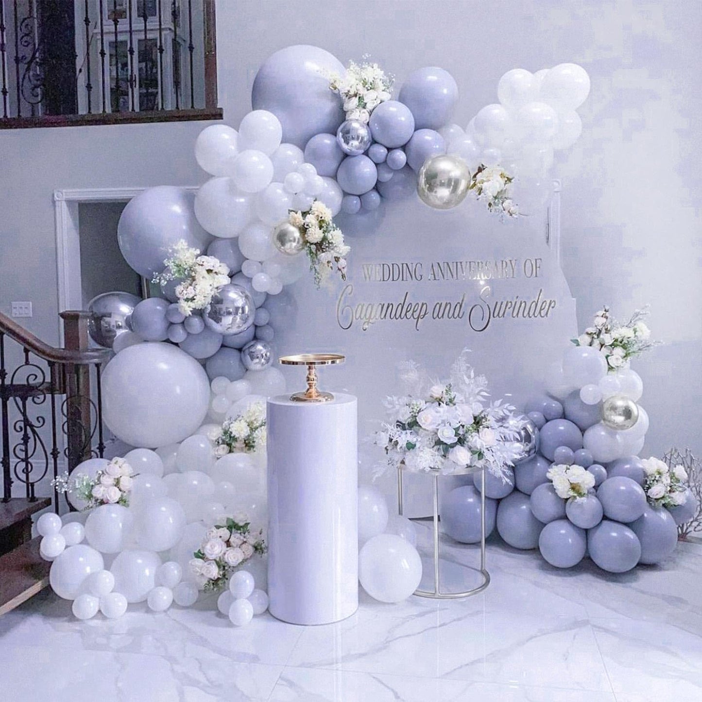 Partywoo Dusty Blue Balloons, 138 Pcs Boho Blue Balloons, Blue Balloons Different Sizes Pack Of 18 Inch 12 Inch 10 Inch 5 Inch Slate Blue Balloons, Lavender Balloons For Party Decorations, Blue-F49