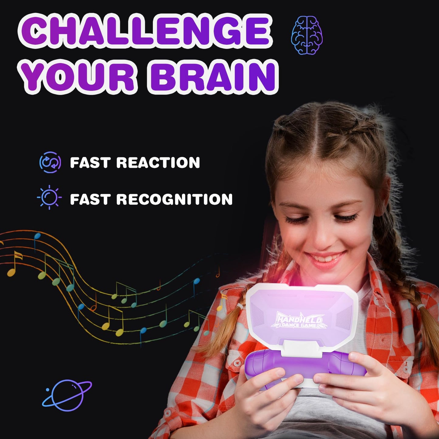 YESGAMO Handheld Dance Games for Kids - 4 Fun Brain & Memory & Reaction & Speed Training Pop Fidget Toys for Boys and Girls -Bir