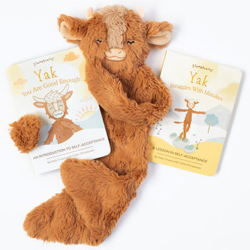 Slumberkins Yak Snuggler & 2 Board Books Complete Set Bundle | Promotes Self-Acceptance & Positive Self-Talk | Social Emotional Tools For Ages 0+ (Yak Snuggler Plush + 2 Board Books)
