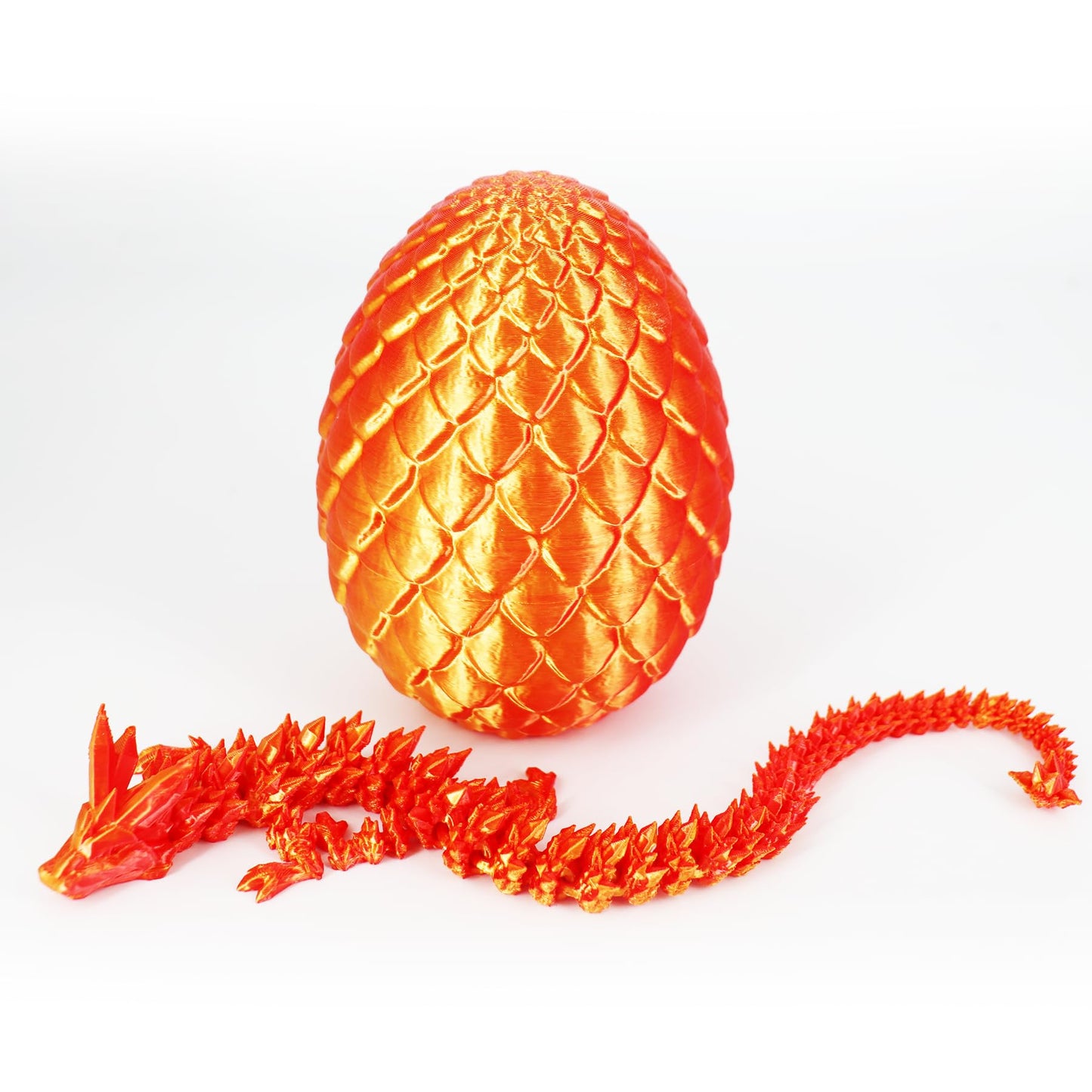 Dragon Egg 3D Printed Dragon Fidget Toys For Adults,Posable Flexible Crystal Dinosaur 3D Printed Articulated Dragon Christmas Toys Gifts For Autism/Ad (Laser Red)