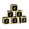 DNDND D6 Metal Dice Set, 6 Pieces 6 Sided Metal Die with Free Black Velvet Bag for DND Pathfinder Shadowrun or GURPs (Black with
