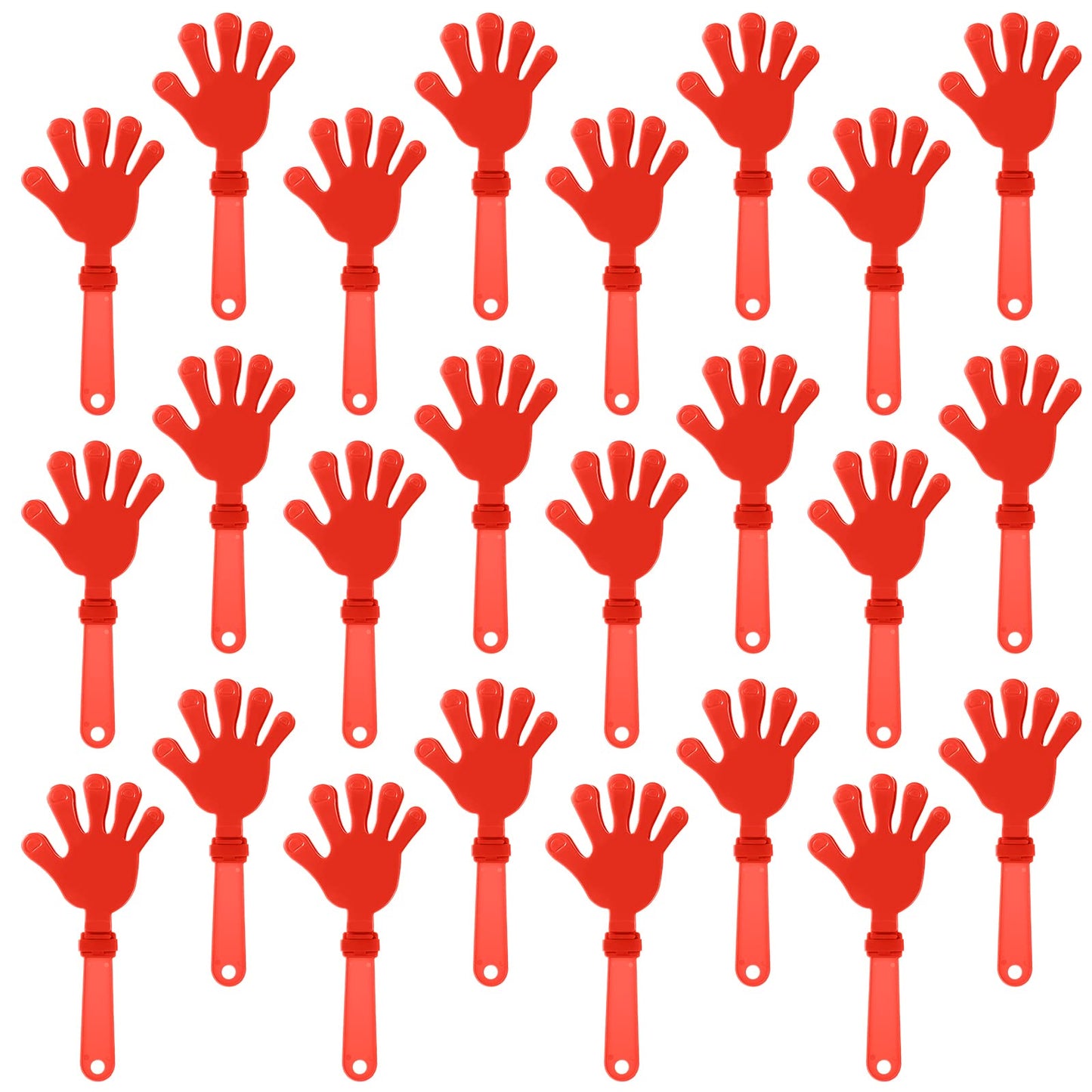 Zcysrlqin 24 Pcs Coral Red Hand Clappers 7.5 Inch Clappers Noisemakers Noise Makers Party Favors Plastic Clapper Sporting Events