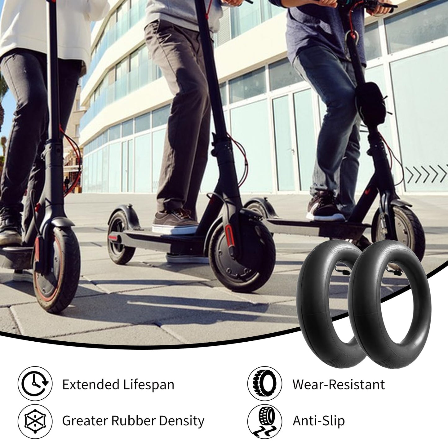 10x2.75-6.5 Scooter Tire Tube  70/65-6.5 Inner Tube  10 inch Tires Replacement  for Speedway 5 Dualtron 3 Hover-1 Alpha gotrax G4 Electric Scooter (2 Pack)