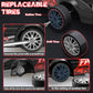YUAN PLAN Remote Control Car 1/24 2.4GHz 4WD RC Drift Car, Rechargeable High Speed RC Cars with Cool Lights, Two Batteries and E