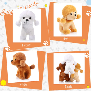 Sumind 9 Pcs Valentine Mini Plush Dog Stuffed Animals Bulk Dog Plush Party Favors Small Soft Plush Dog Toy For Easter Goodie Bag Fillers Baby Show Birthday(Poodle Puppy)