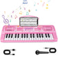 M Sanmersen Kids Piano Keyboard, 37 Keys Electronic Piano With Music Book Bracket, Musical Toy For Toddlers 1-8 Years, Christmas Birthday Gifts For Boys Girls, Pink