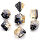 PJOY DND Sharp Edged Dice Set, 7pcs Teal Rosegold Foil Liquid Core DND Dice Set Resin D&D Polyhedral Dice with Dice Case for Rol