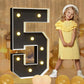 Imprsv Marquee Numbers Black 3Ft: Black Party Decor - Light Up Number 5 Large 3 Feet Tall - Birthday Decorations For Him Her 5Th