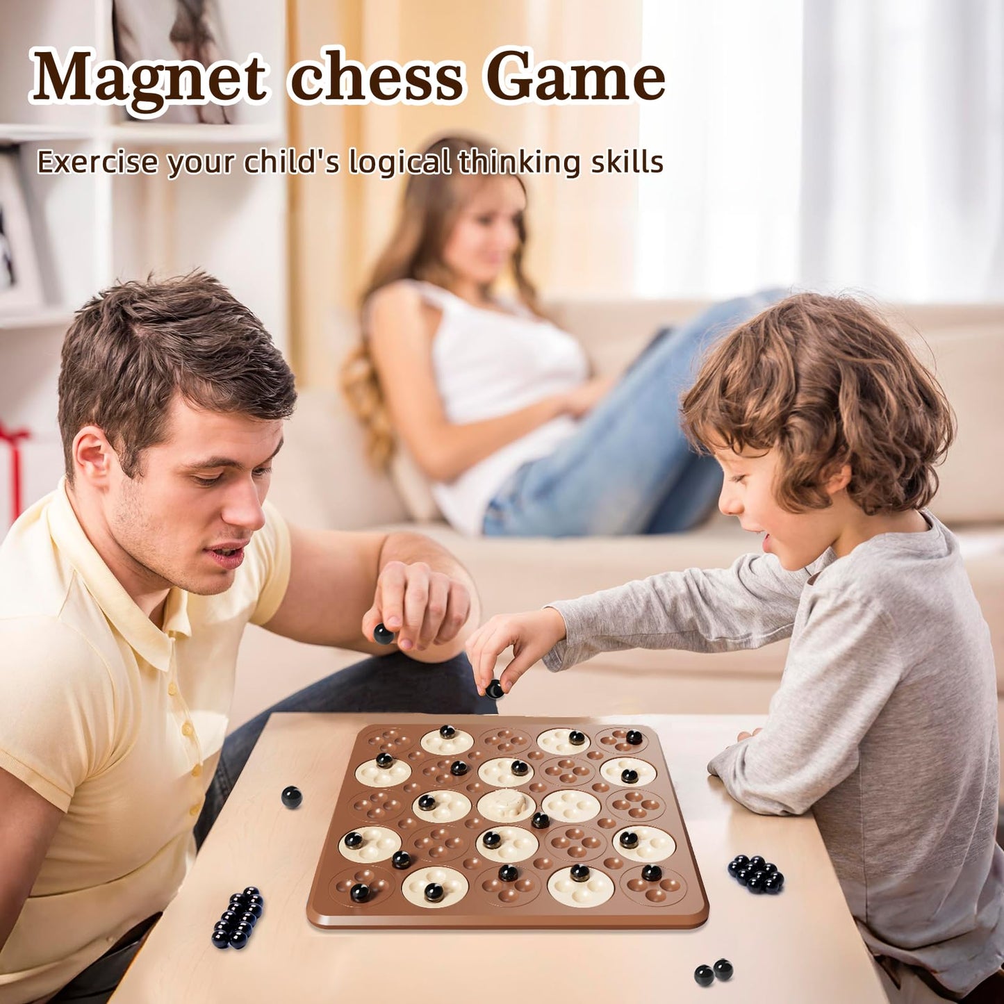 Magnetic Game Chess, Magnet Game, Magnetic Board Game For Kids Adults Family Game Night, 2 In 1 Multiplayer Magnet Chess Game Wi