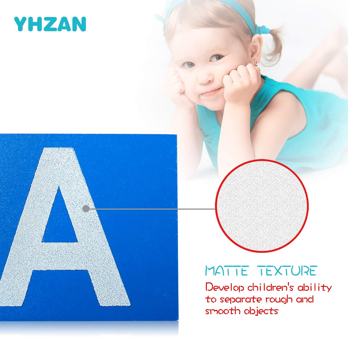 Yhzan Montessori Sandpaper Letters Toys For Toddlers Small & Capital 2Pc Wooden Box Set Early Childhood Education Material