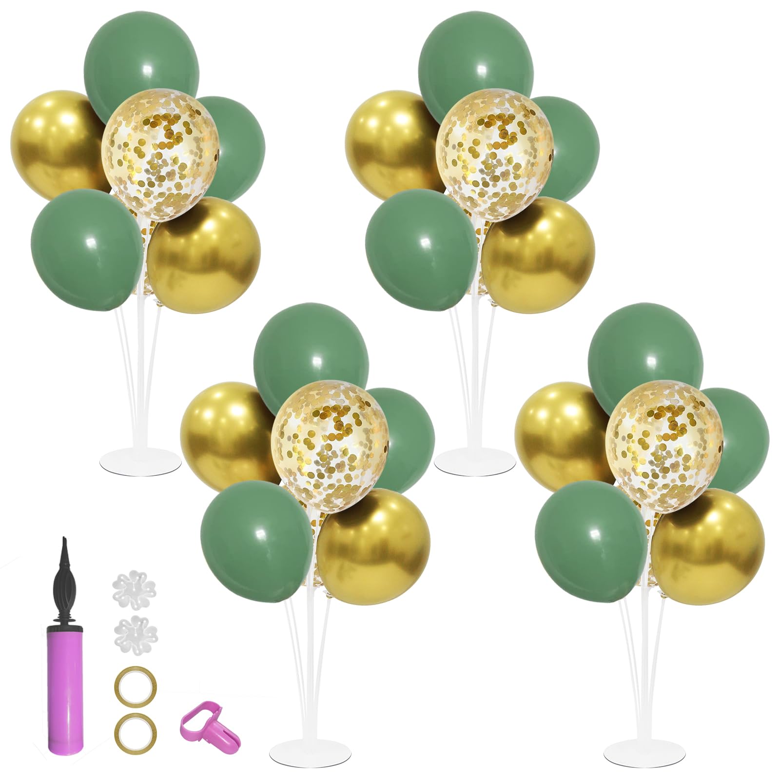 Zjdhpty Sage Green Balloon Stand Centerpiece Table Decorations For Birthday Baby Shower Woodland Party Decorations(Sage Green Se