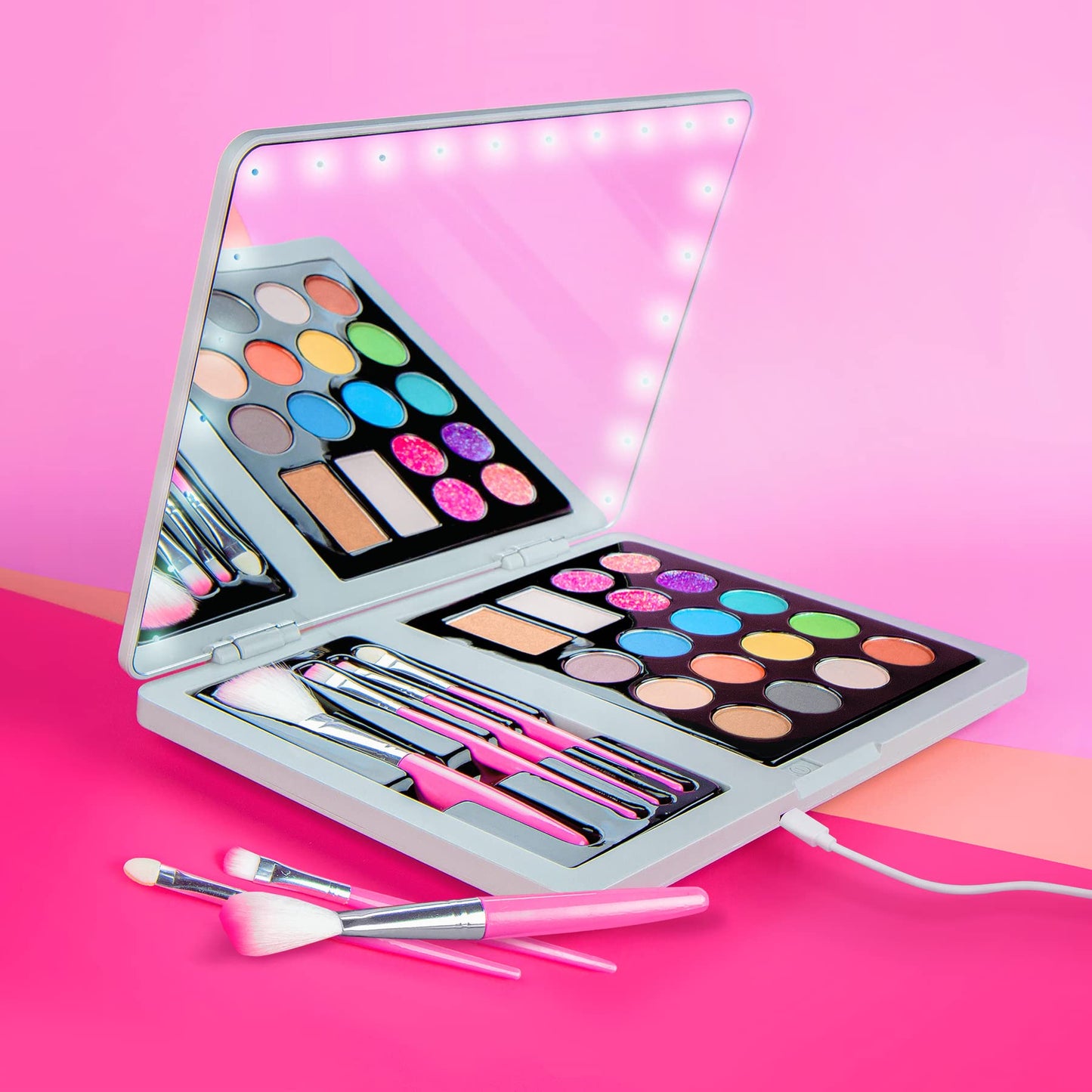 Fashion Angels Laptop Beauty Pallete - Make-Up Artist Superset - Led Laptop Makeup Pallete For Girls With Spiral Bound Sketch Pa
