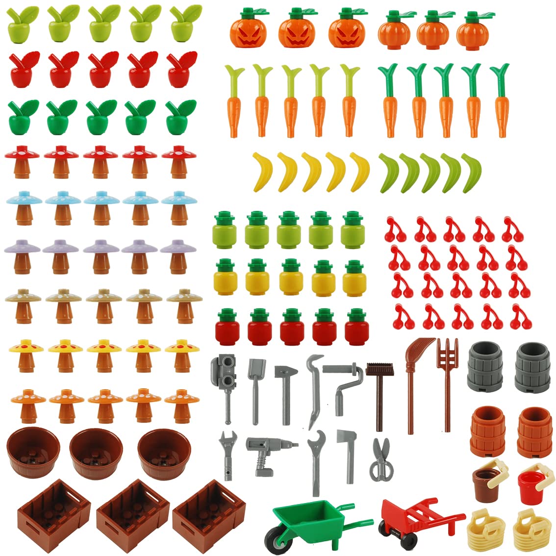 Baenrcy 180Pcs Food Building Blocks Kitchen Sencery Accessories Food Set Building Bricks Kit Diy Building Set Compatible All Major Brands (#A)