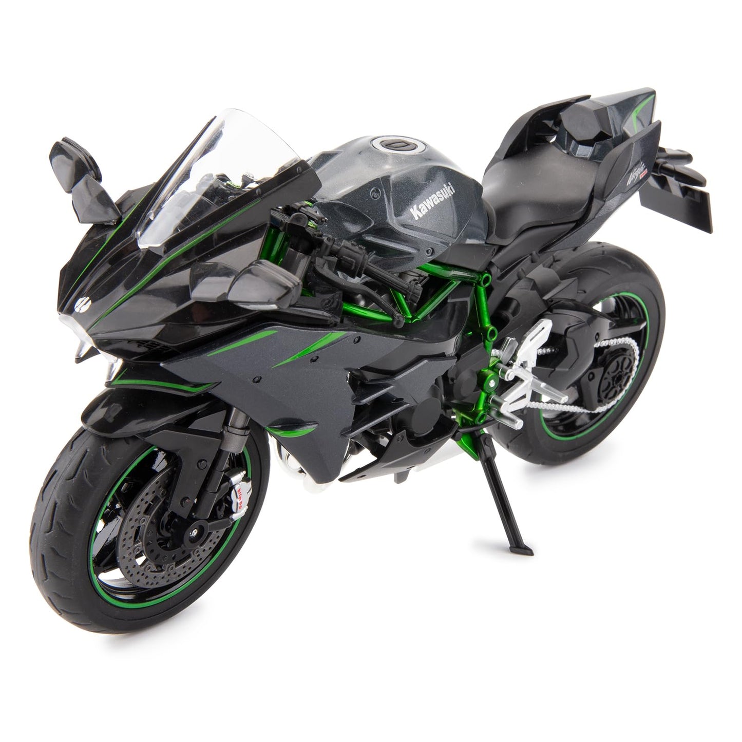 BDTCTK Compatible for 1:9 Kawasaki Ninja H2R Motorcycle DieCast Model, Suspension and Free Roller, Toy Car, Motorcycle Collectio