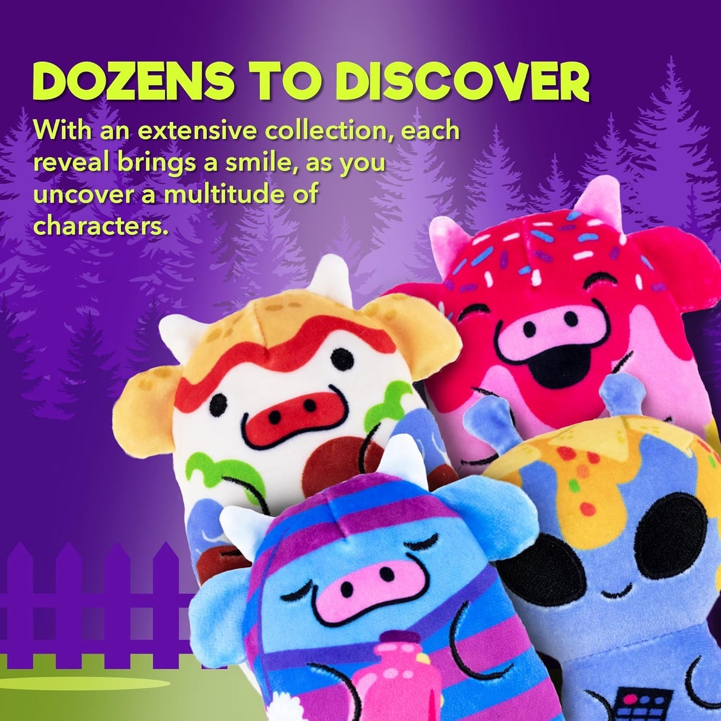 Cows Vs Aliens 2 Pack | Mystery Bags For Boys & For Girls | Alien & Cow Plush | Collectible Stocking Stuffer | Mystery 2Pk.