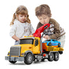 Kids Tow Truck Toy with Car for Boys 4-7 Years Old - Big Tow Truck for Kids Flatbed and Crane with Sounds and Lights, Road Rescu