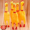 Rubber Chicken Screaming Chicken Squeaky Chicken Noise Shrilling Shrieking Squawking Chicken Noisemaker Novelty Gadget for Dogs Pets (11.8 Inch  10 Packs)