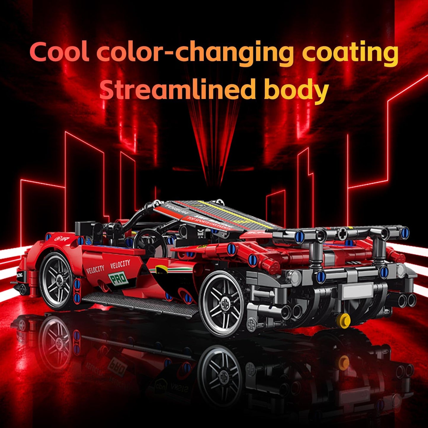 Sports Car Model Building Blocks Sets,1:18 Scale 513PCS Super Race Car Model for Adults,MOC Speed Technic Cars Model Kits Engine