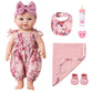 BABESIDE 15 Inch Baby Doll Set, Soft Body Girl with Floral Outfit