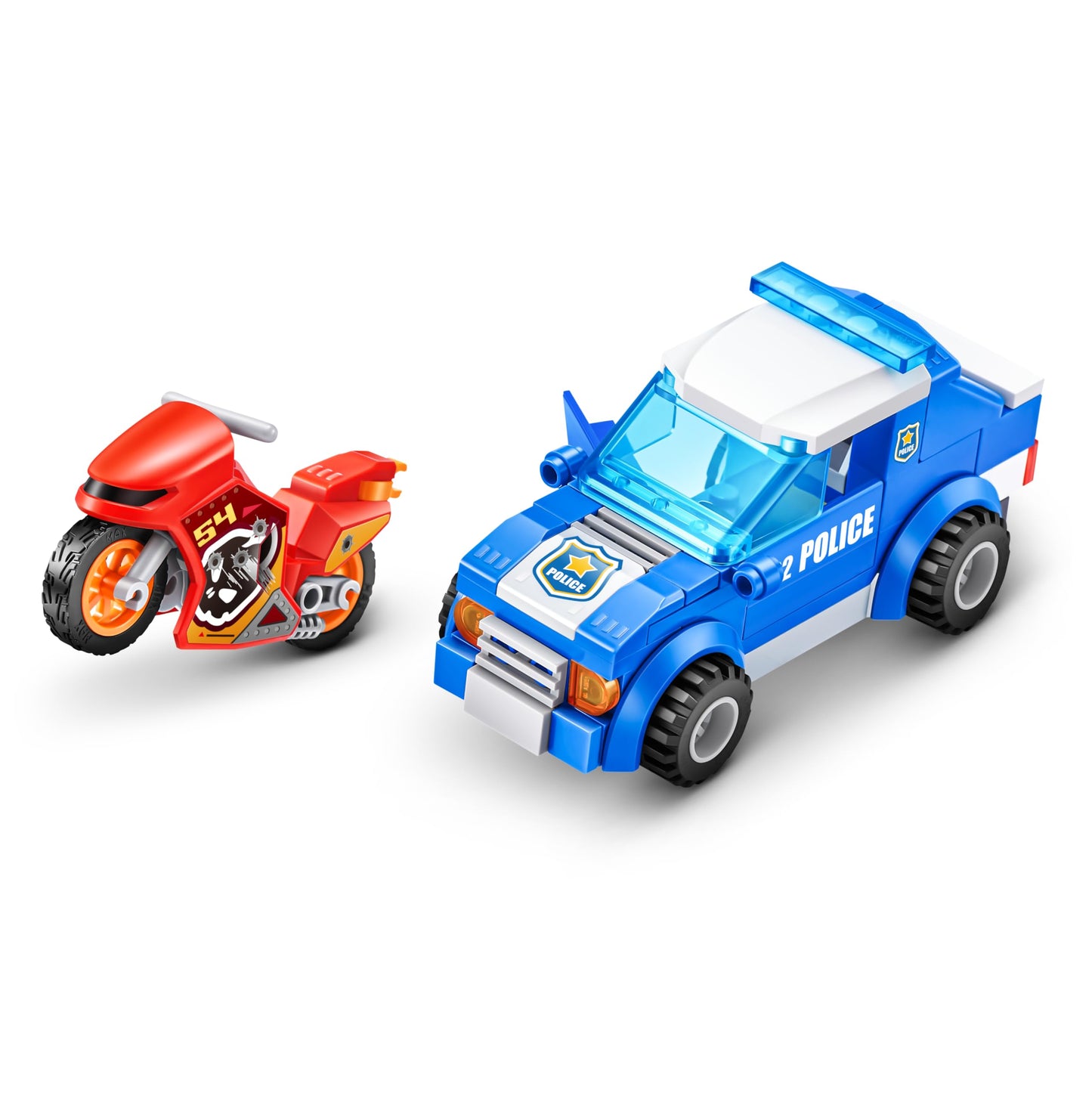 Max Adventure Police Chase Playset (96 Pieces) Building Bricks Toys For Kids 5+ Create Vehicles And More Unbox Discover