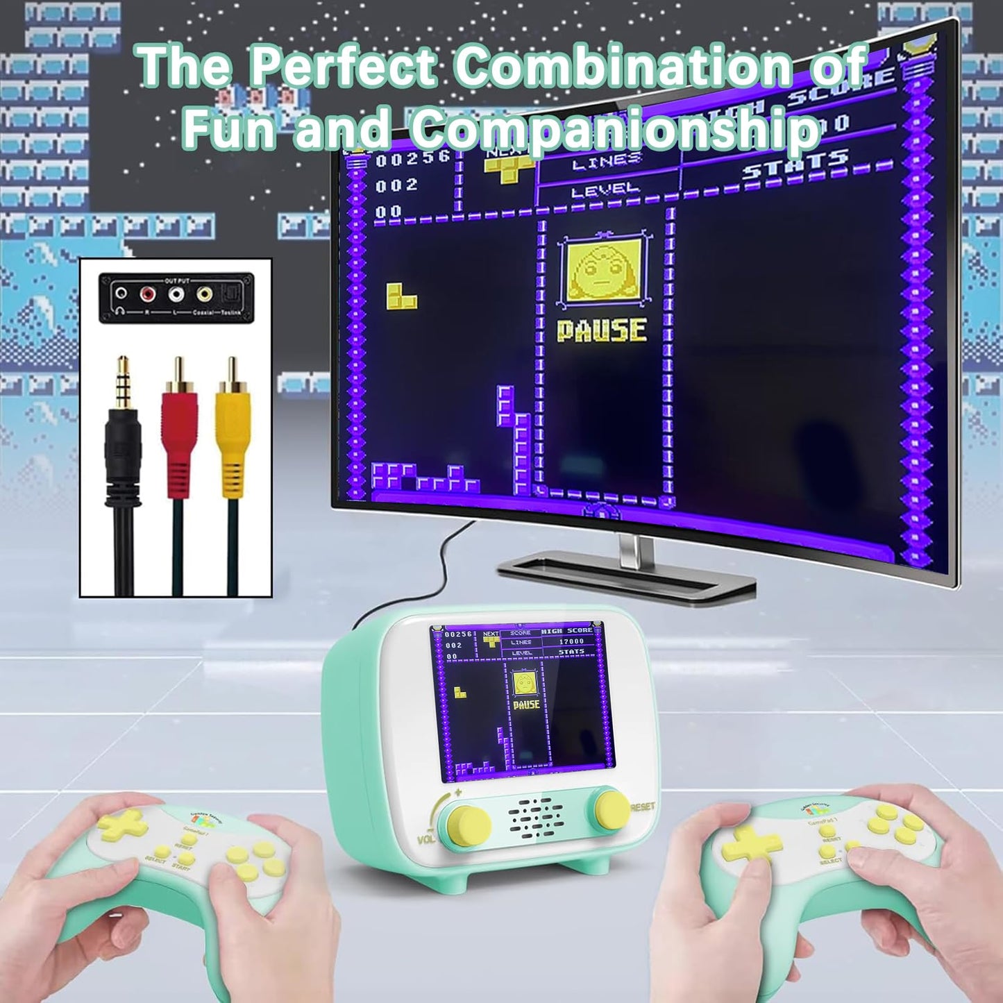 Handheld Game Console, Retro Mini Arcade Machine, 2.8 Inches, (One Player Game 216 Classic Games, Two Player Game 84 Classic Gam