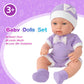 Zntwei 12 Inch Baby Doll Playset With Reborn Baby Dolls Clothes And Accessories Including Purple Jumpsuit, Hats, Socks, Bottles,