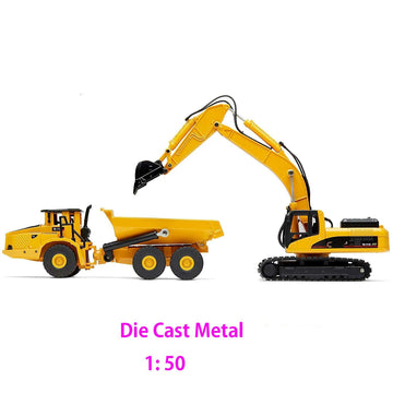 Ailejia 1/50 Scale Articulated Dump Truck Excavator Toy Alloy Models Construction Vehicle s Model Engineering Car Toy boy Gift (