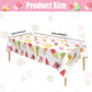 Lianxuia 3 Pieces Ice Cream Plastic Tablecloth, 51 X 86 Inch Ice Cream Party Table Cover, Ice Cream Party Decorations, Suitable