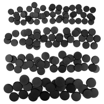 100Pcs 25Mm 28.5Mm 32Mm 40Mm Mix Black Round Miniature Bases, Model Base For Gaming Miniatures Or Wargames Table Top Games
