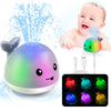 Aukful Baby Bath Toys Rechargeable Toddler Whale Bath Toys Sprinkler,Light Up Baby Bath Toys For Kids Ages 3 4 5 6 Water Pool Ba